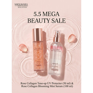 MIGUHARA Rose Collagen Tone Up UV Protector 50ml + Rose Collagen Blooming Mist Serum 